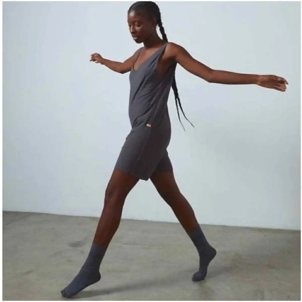 LUNYA Romper Womens Medium Charcoal Gray Cool Short Jumpsuit Playsuit